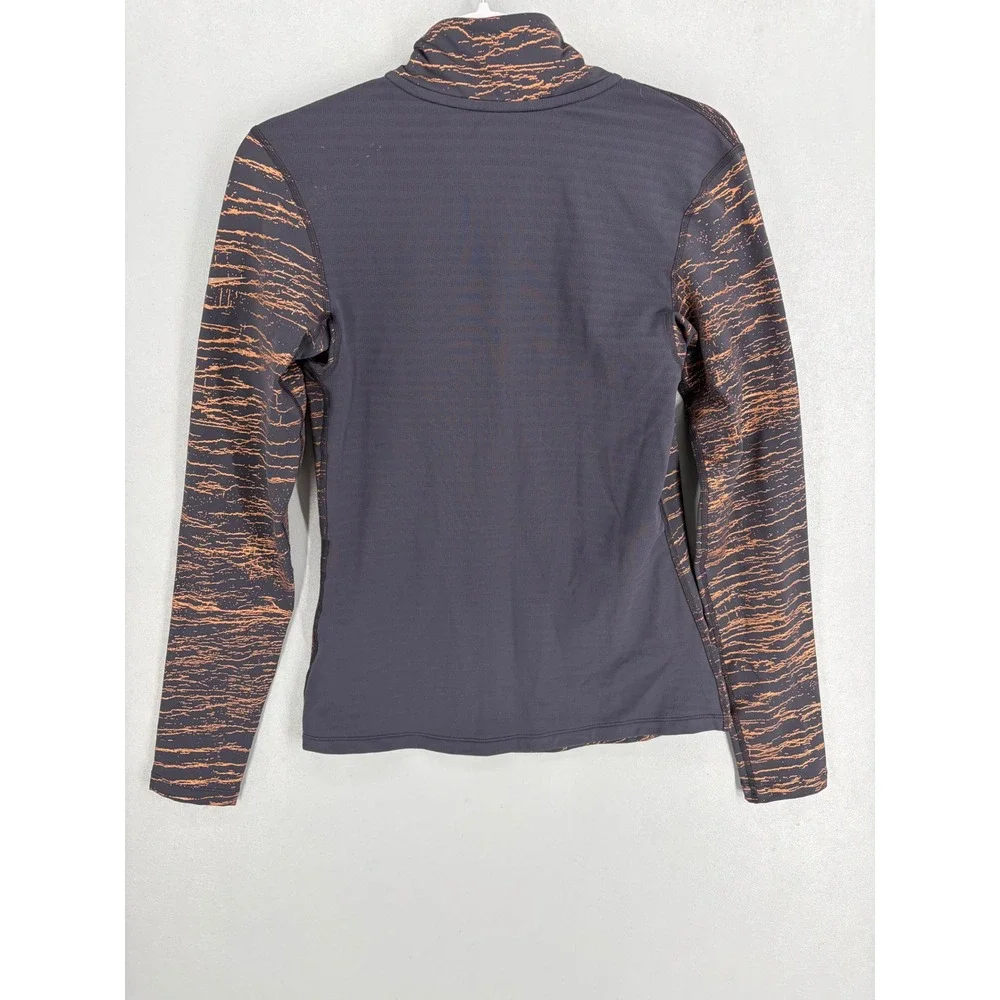 Nike Womens Quarter Zip Pullover Dri-FIT Copper Crackle Print Gray Medium